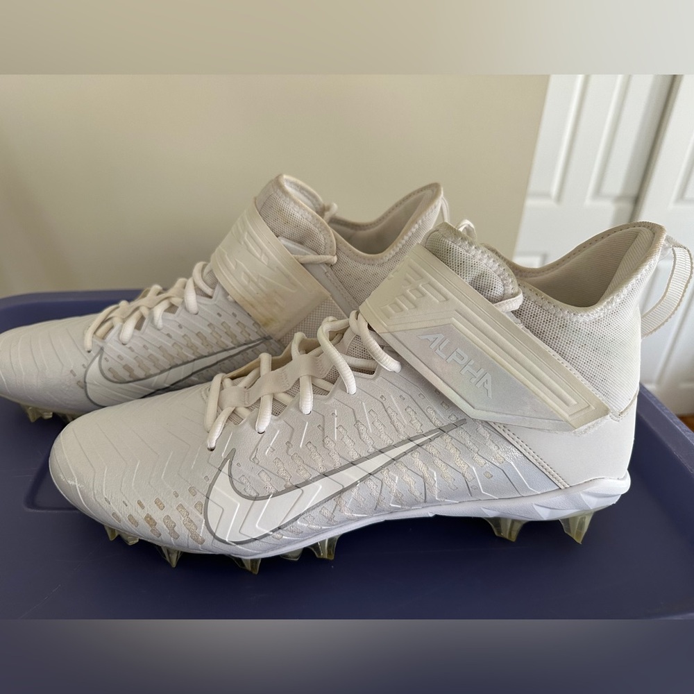 Nike Alpha Menace Pro 2 Mid White Iridescent AQ3209-109 Men's Size 13 - Picture 7 of 8